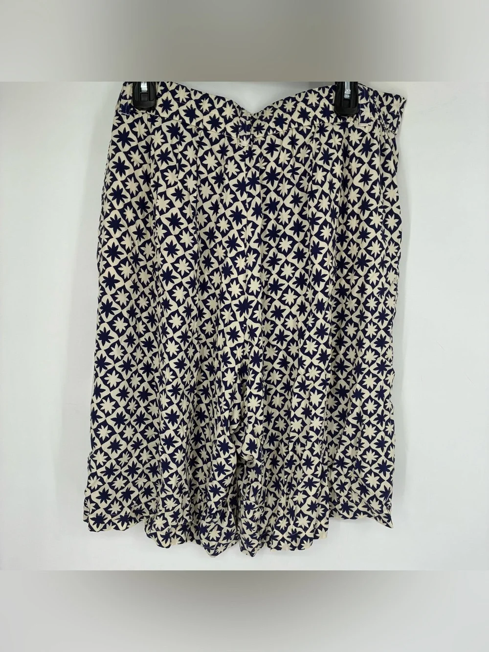 NEW Universal Standard Small 14 16 Floral Blue Long Shorts Baggy Wide Colorblock